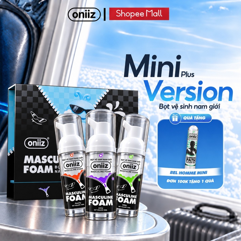 Bọt Vệ Sinh Nam Giới Oniiz Minisize 55ml - Dung Dịch Vệ Sinh Nam Tạo Bọt, Kháng Khuẩn, Khử Mùi,  Hương Cocktail Lôi Cuốn