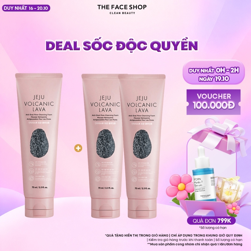 [SALE]Combo Sữa Rửa Mặt Làm Sạch Thefaceshop Jeju Volcanic (tùy chọn combo)