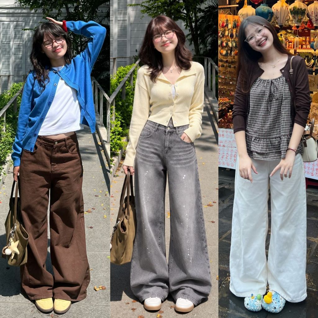 Quần Jean Nữ MIAA ống rộng dáng suông chất vải denim NAM NỮ phong cách trẻ trung HOTTREND 2025