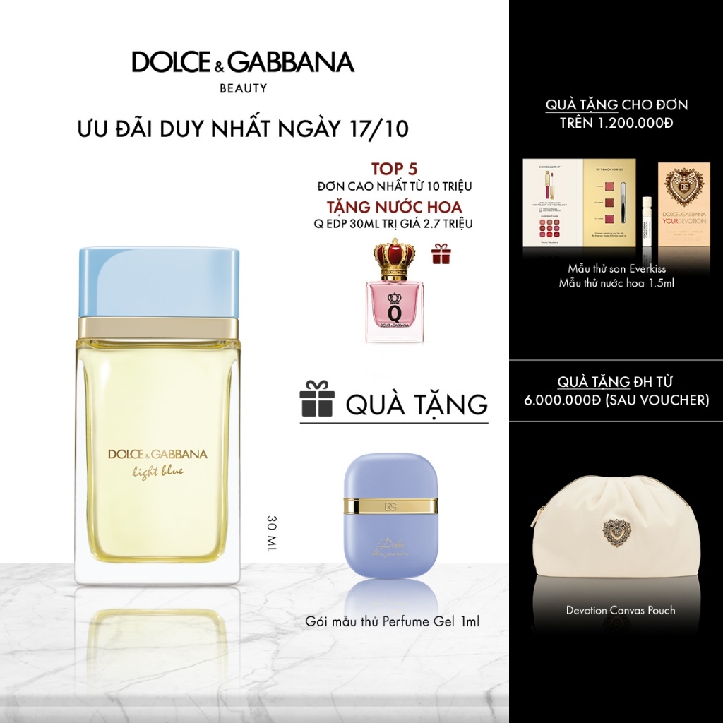 [CHÍNH HÃNG] Nước hoa nữ Dolce&Gabbana Light Blue EDP 30ml