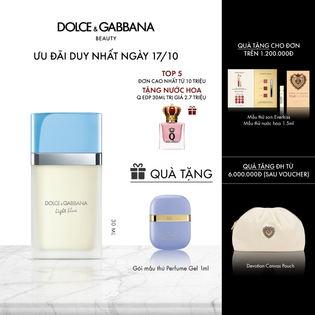 [CHÍNH HÃNG] Nước Hoa Nữ Dolce&Gabbana Light Blue EDT 30ml