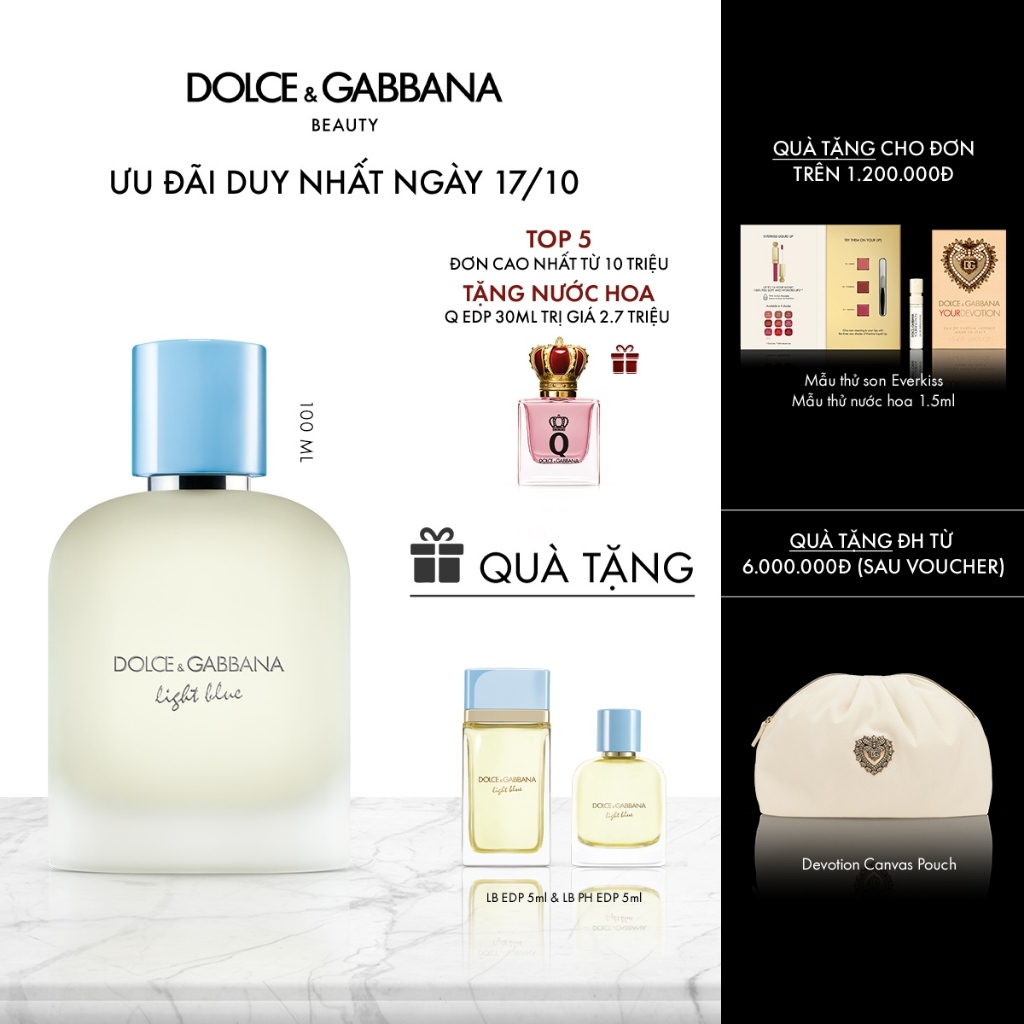 [CHÍNH HÃNG] Nước Hoa Nam Dolce&Gabbana Light Blue Pour Homme EDT 100ml