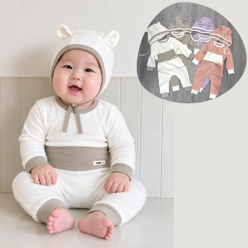 Đồ Bộ Dài Tay Mũ Tai Nai Vải Lót Lông Mềm Mại  Cho Bé Yêu - ĐB.TĐ05