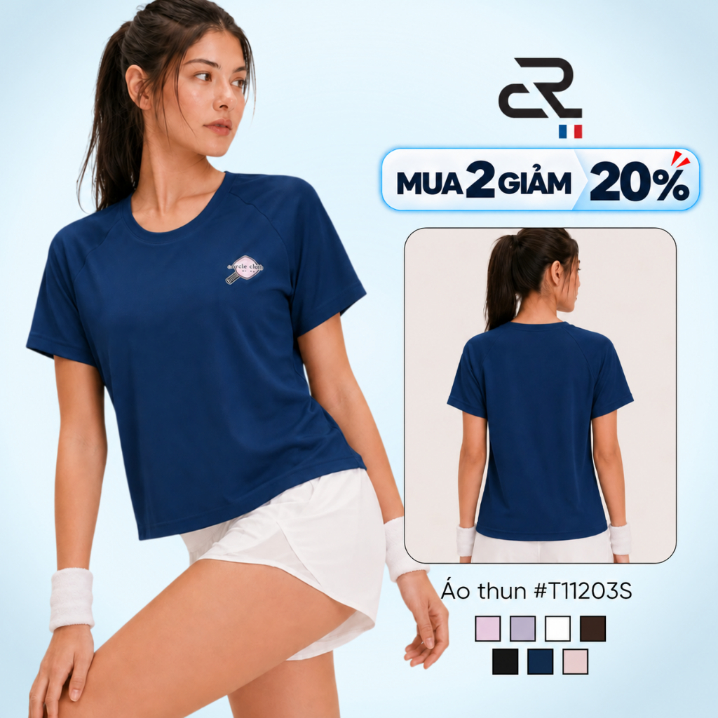 [MUA 2 GIẢM 20%] Áo thun thể thao nữ tay ngắn, vải Jacquard thoáng khí nhanh khô tập gym chạy bộ | CORÈLE T11203S