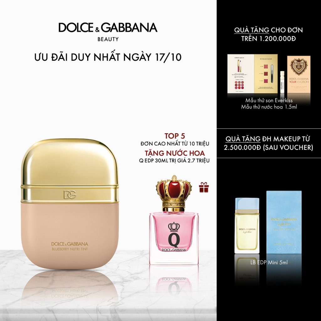 [CHÍNH HÃNG] Kem Nền Trang Điểm Dolce&Gabbana Blueberry Nutri-Tint SPF20PA+++ 30ml