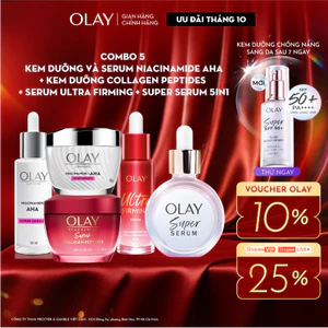 Combo 5: Super Serum 5in1 + Combo Kem Dưỡng Ẩm Olay Super Collagen Peptides + Kem Dưỡng Ẩm & Serum AHA Sáng Da