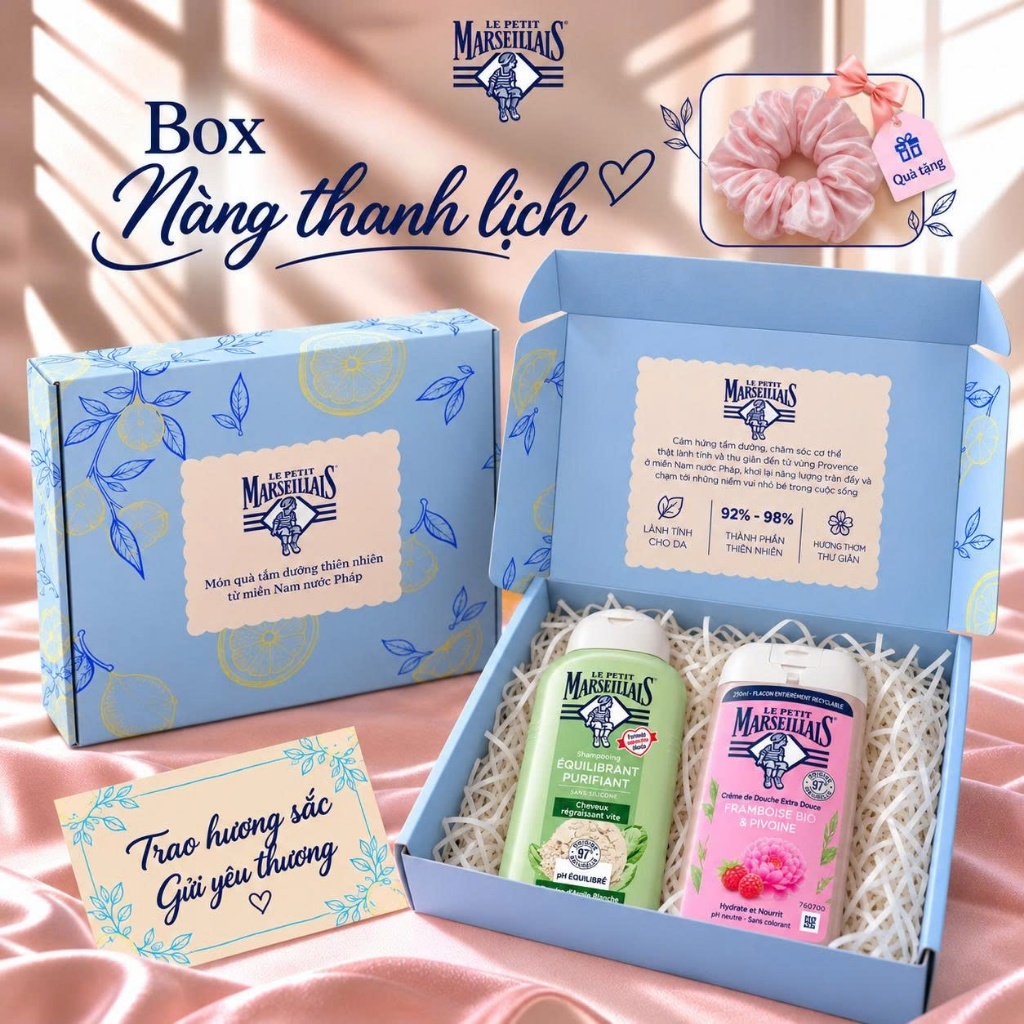 BOX QUÀ TẶNG "NÀNG THANH LỊCH " Gồm Sữa Tắm nữ 250ml & Dầu gội 250ml hương thơm dịu nhẹ, lành tính