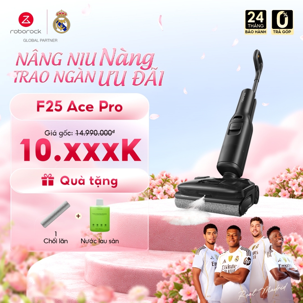 Roborock F25 Ace Pro máy hút bụi lau nhà tạo bọt | Lực hút 25.000pa | Tự động giặt sấy | Bảo hành 2 năm