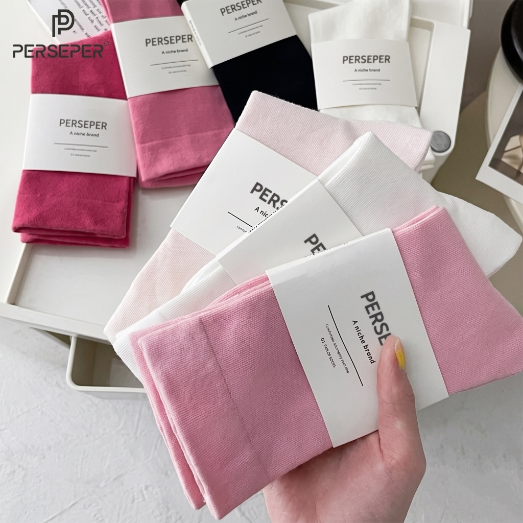 Tất vớ trơn nhiều màu phong cách đơn giản dễ phối đồ, chất liệu cotton co giãn thông thoáng khí - Ekiu Shop