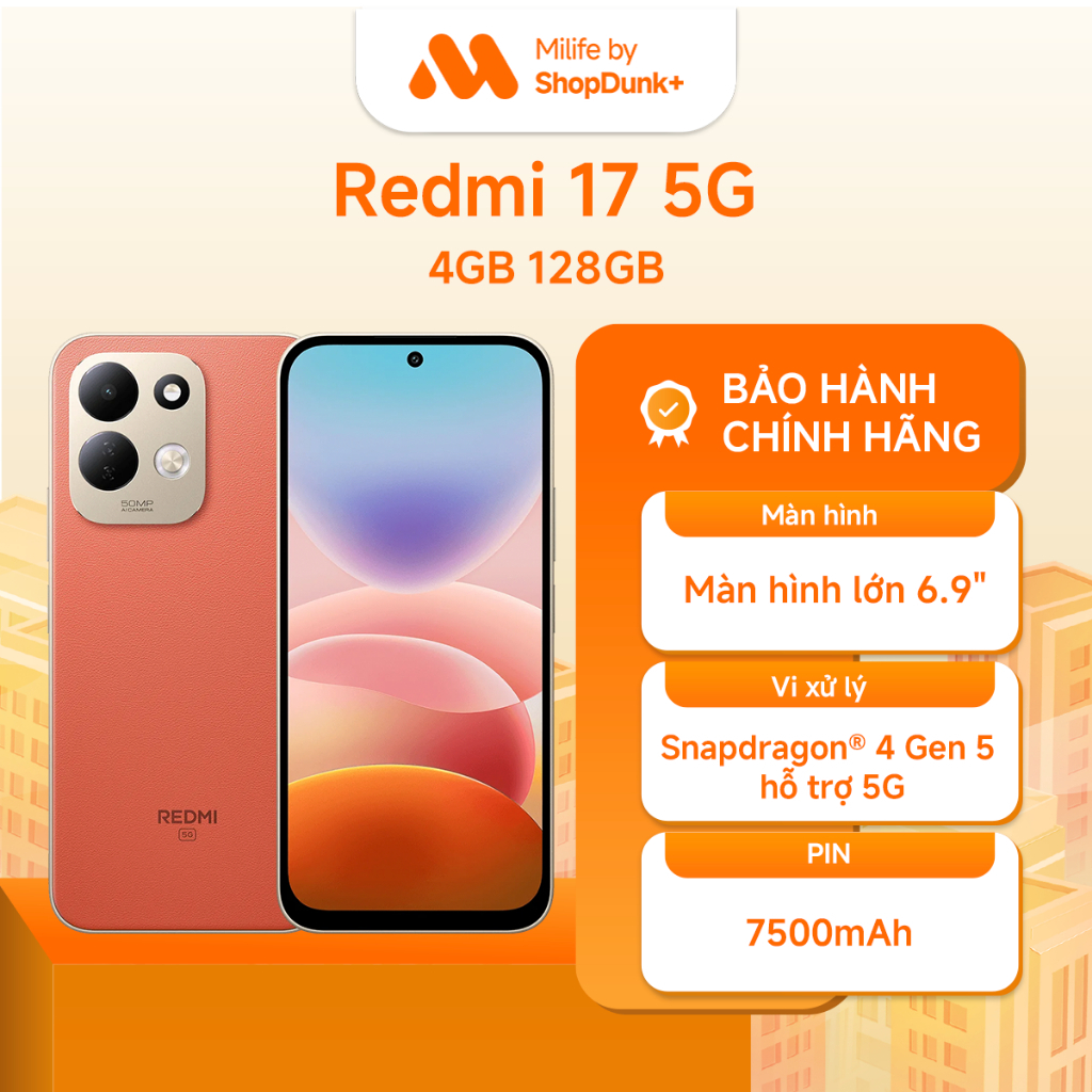 Điện Thoại Redmi 17 5G 4GB 128GB Chính Hãng | Bảo Hành 18 Tháng