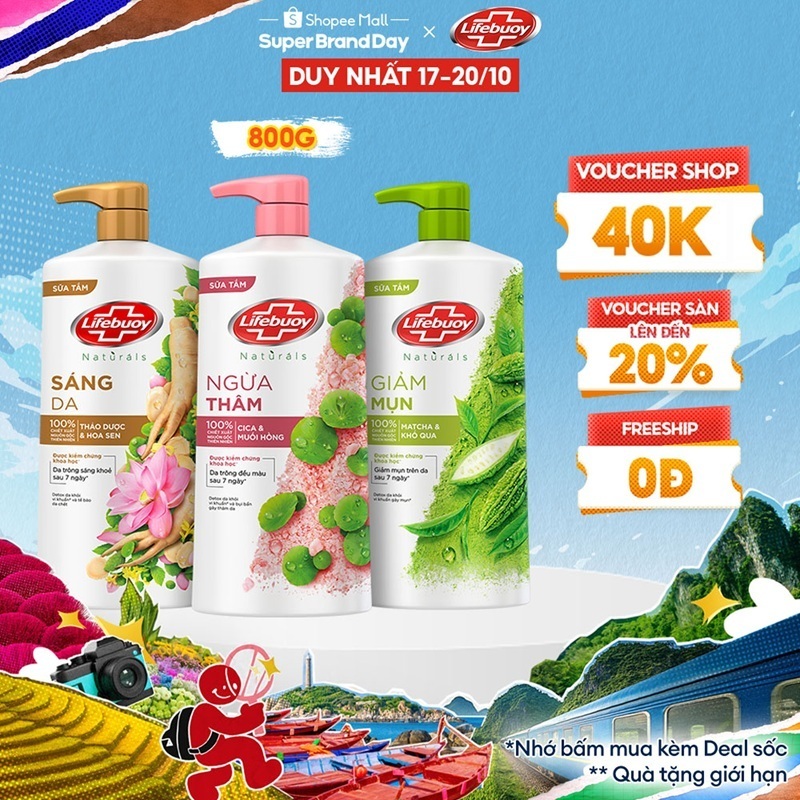 Sữa tắm Lifebuoy Thiên nhiên Detox Và Chăm Sóc Chuyên Sâu 800g