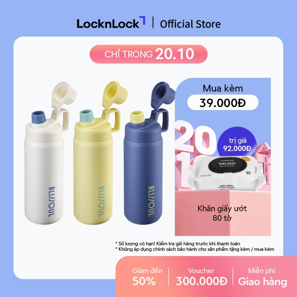 Bình giữ nhiệt LocknLock Blissoul Ultra- Light Active Tumbler LHC4458 thép không gỉ 316 dung tích 700ml