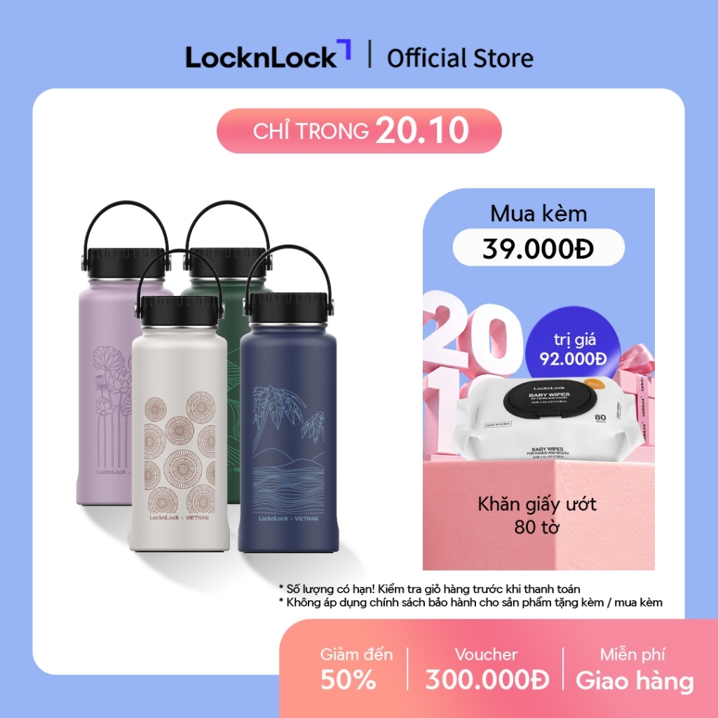 Bình giữ nhiệt Lock&Lock bằng thép không rỉ Riga Tumbler Vietnam Edition 897ml (4 phiên bản) LHC4160