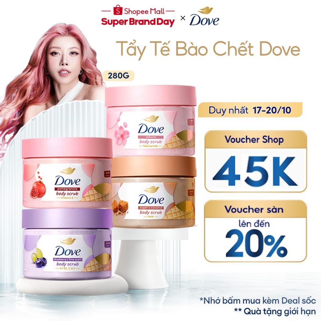 [CHÍNH HÃNG ĐỘC QUYỀN] Tẩy Tế Bào Chết Body Dove Chăm Da Sáng Mịn 280G