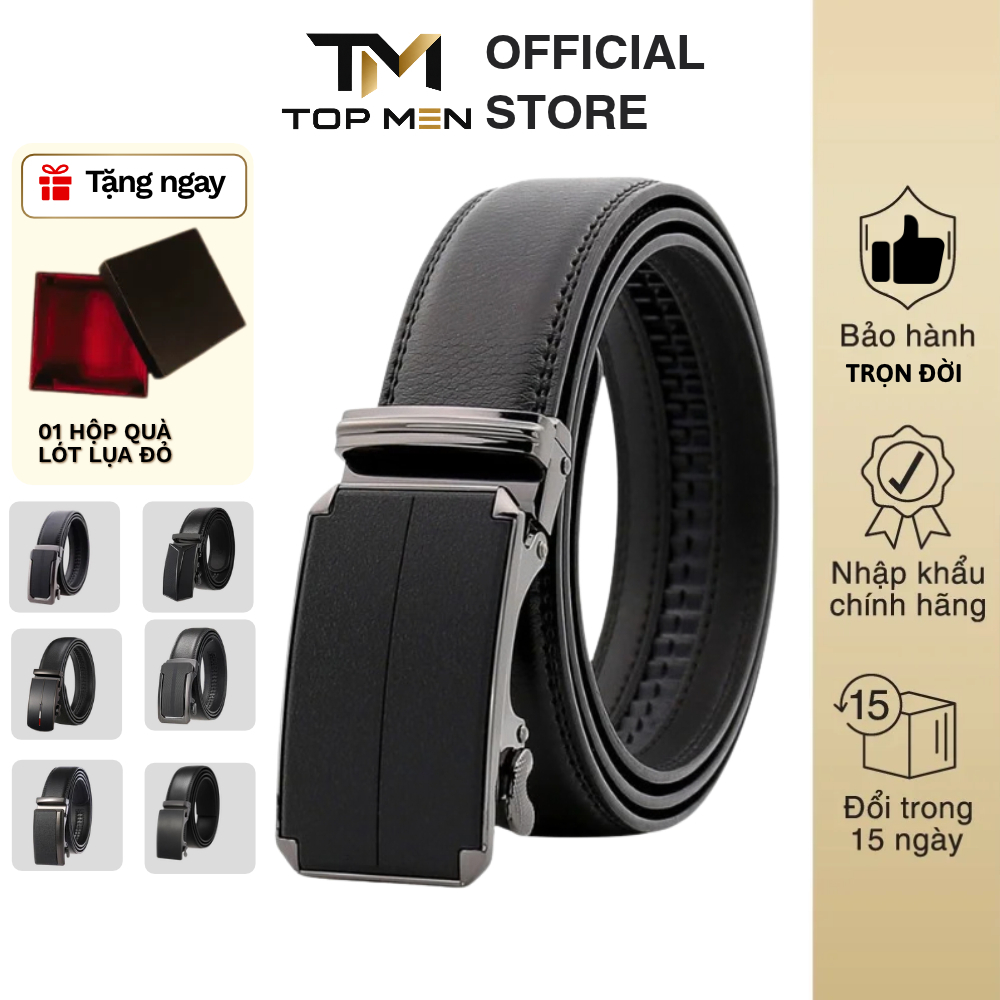 Thắt lưng nam cao cấp da bò thật không bong tróc, khóa tự động, phù hợp đi học đi làm, Bảo Hành TRỌN ĐỜI [NEW2026]