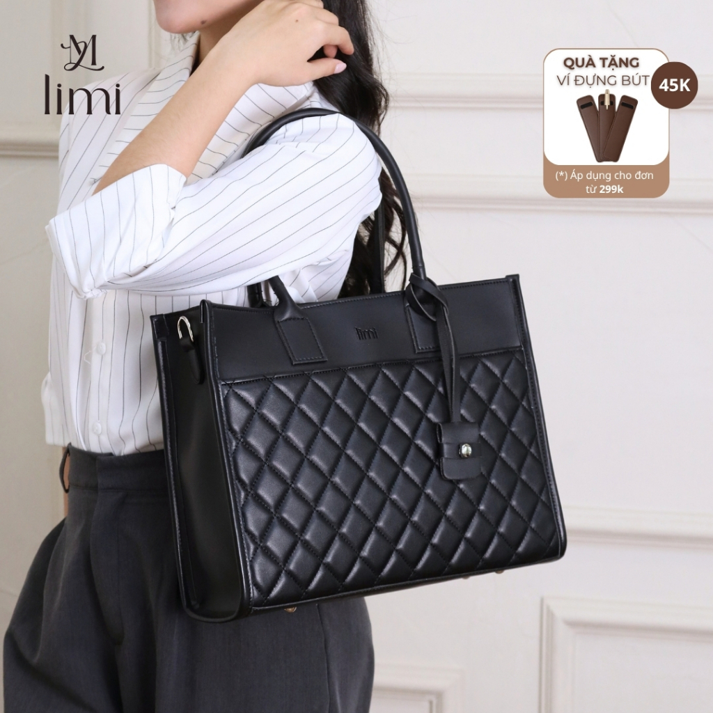 Túi Công Sở LIMI (7 màu) Ngăn Laptop Riêng Tote Da Nữ Đựng Lap 15 inch đi làm đi dạy (LILY) | BigBuy360 - bigbuy360.vn