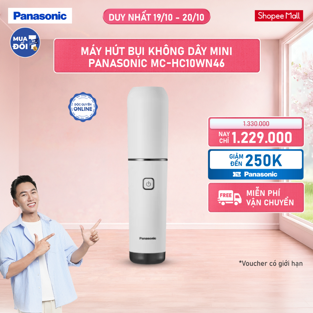Máy hút bụi không dây mini Panasonic MC-HC10WN46 - Nhỏ gọn mạnh mẽ