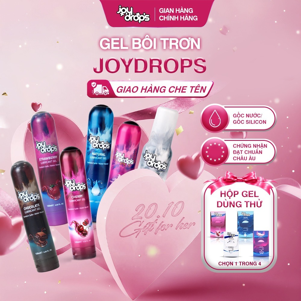 Gel Bôi Trơn Gốc Nước JoyDrops 6 Mùi Hương Lâu Khô Dịu Nhẹ Cho Da Dễ Rửa 125ml/85ml
