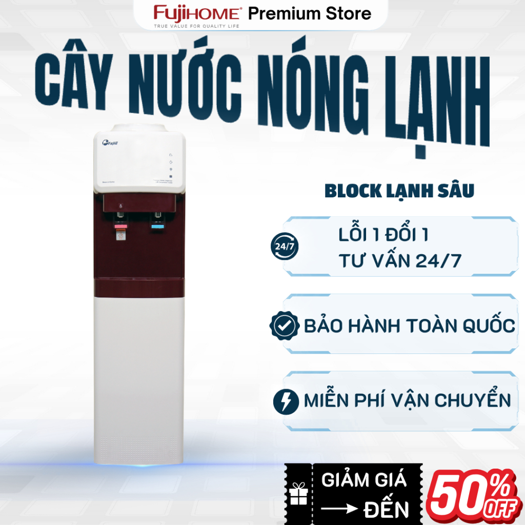 Cây Nước Nóng Lạnh Cao Cấp Fujie WD-1500U-KR - nhập khẩu chính hãng - Bảo hành toàn quốc 24 tháng