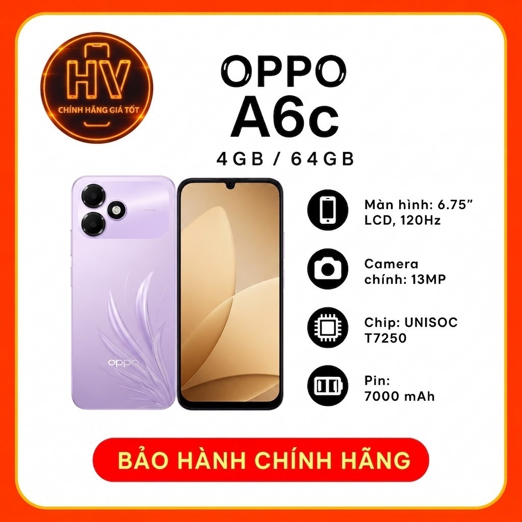 [COMBO TÌNH YÊU 20/10] - Điện thoại OPPO A6C 4GB/64GB - Hàng Chính Hãng