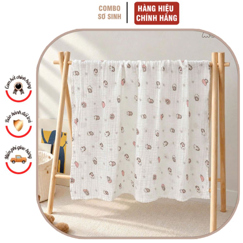 Khăn tắm  6 lớp Monona MNN038 organic xô thấm hút chất liệu tự nhiên an toàn cho làn da bé yêu