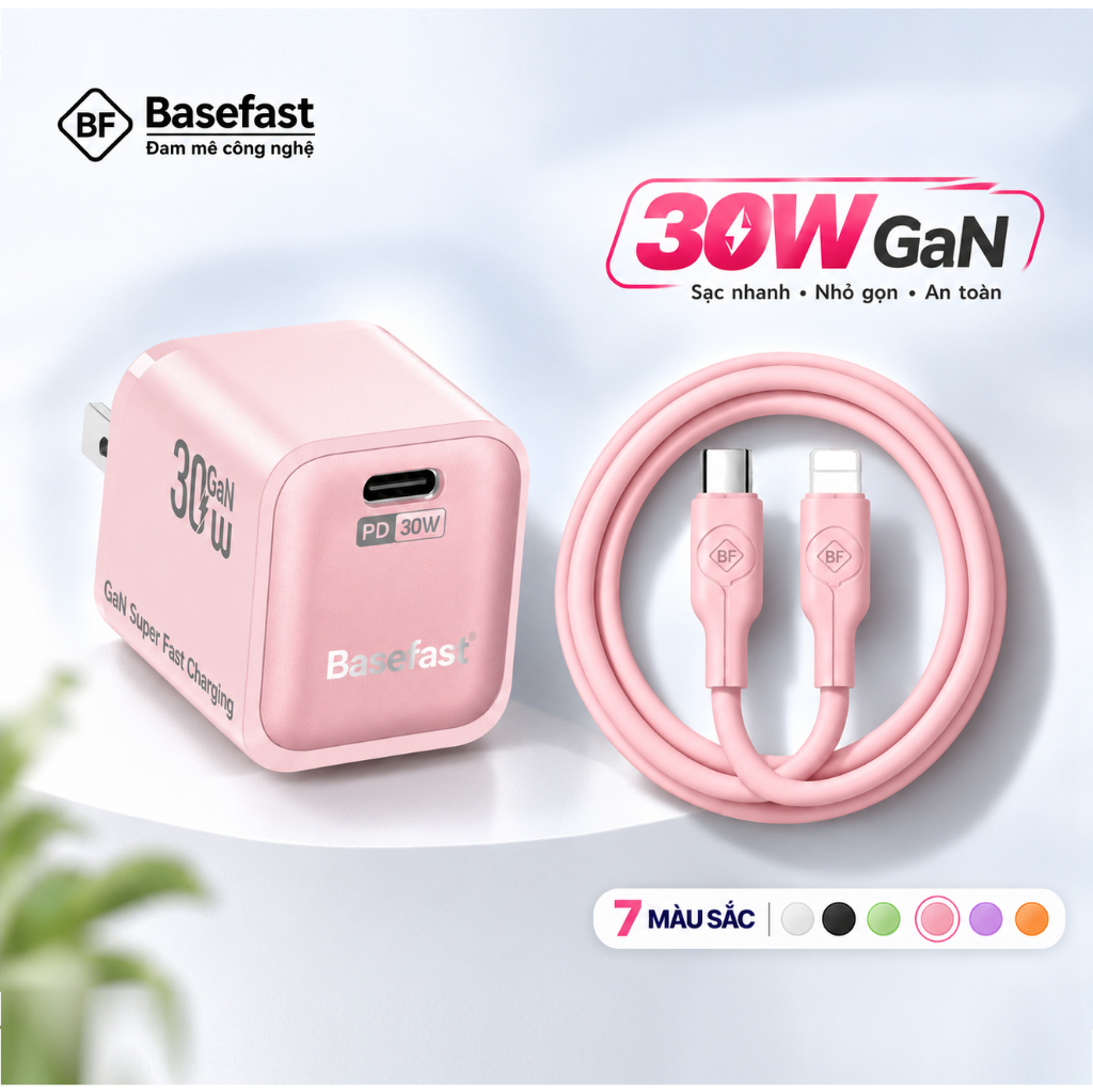 Dây sạc nhanh Type C 60W Basefast cáp bọc dù C to C dài 1m 2m dùng cho Phone 15 16 samsung xiaomi .. – ảnh mô tả chi tiết 7