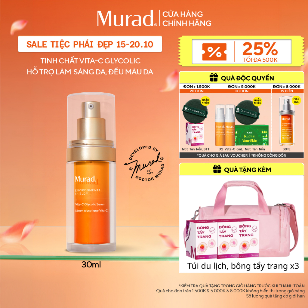 Tinh chất hỗ trợ sáng da, làm đều màu da Murad Vita-C Glycolic Serum 30ml