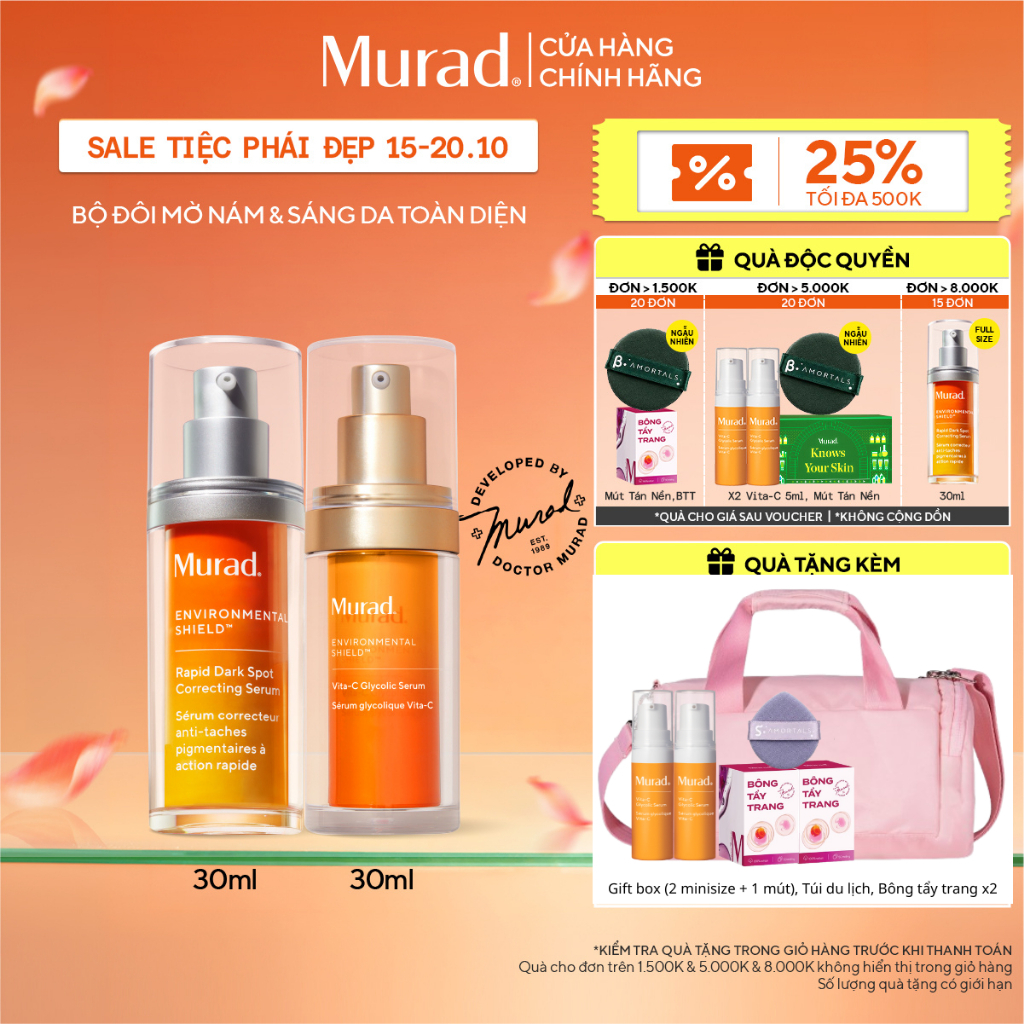 Bộ đôi cải thiện thâm nám Rapid Dark Spot Serum 30ml & làm sáng đều màu da Vita-C Glycolic Serum 30ml