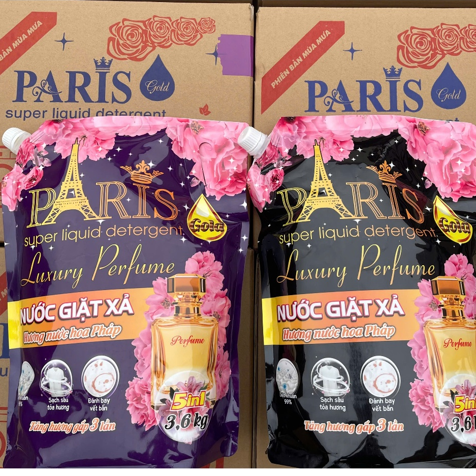 ( Mua 1 Tặng 1 ) Tổng 2 Túi Nước Giặt Xả Paris  - Mỗi Túi 3.6 Kg - Thơm nước hoa - Làm sạch nhanh