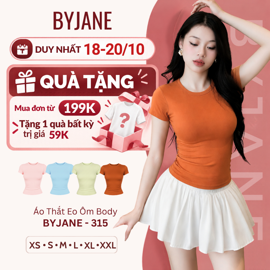 [ MÀU MỚI ] Áo Thun Nữ Thắt Eo Ôm Body BYJANE chất thun mịn co dãn 4 chiều Women BYJANE - 315