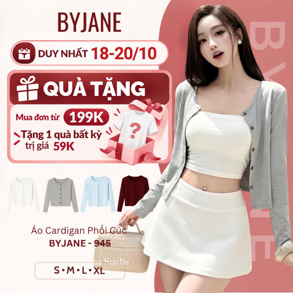 [MÀU MỚI] Áo Khoác Cardigan Nữ Dáng Dài Có Cúc Basic Thanh Lịch BYJANE – 945