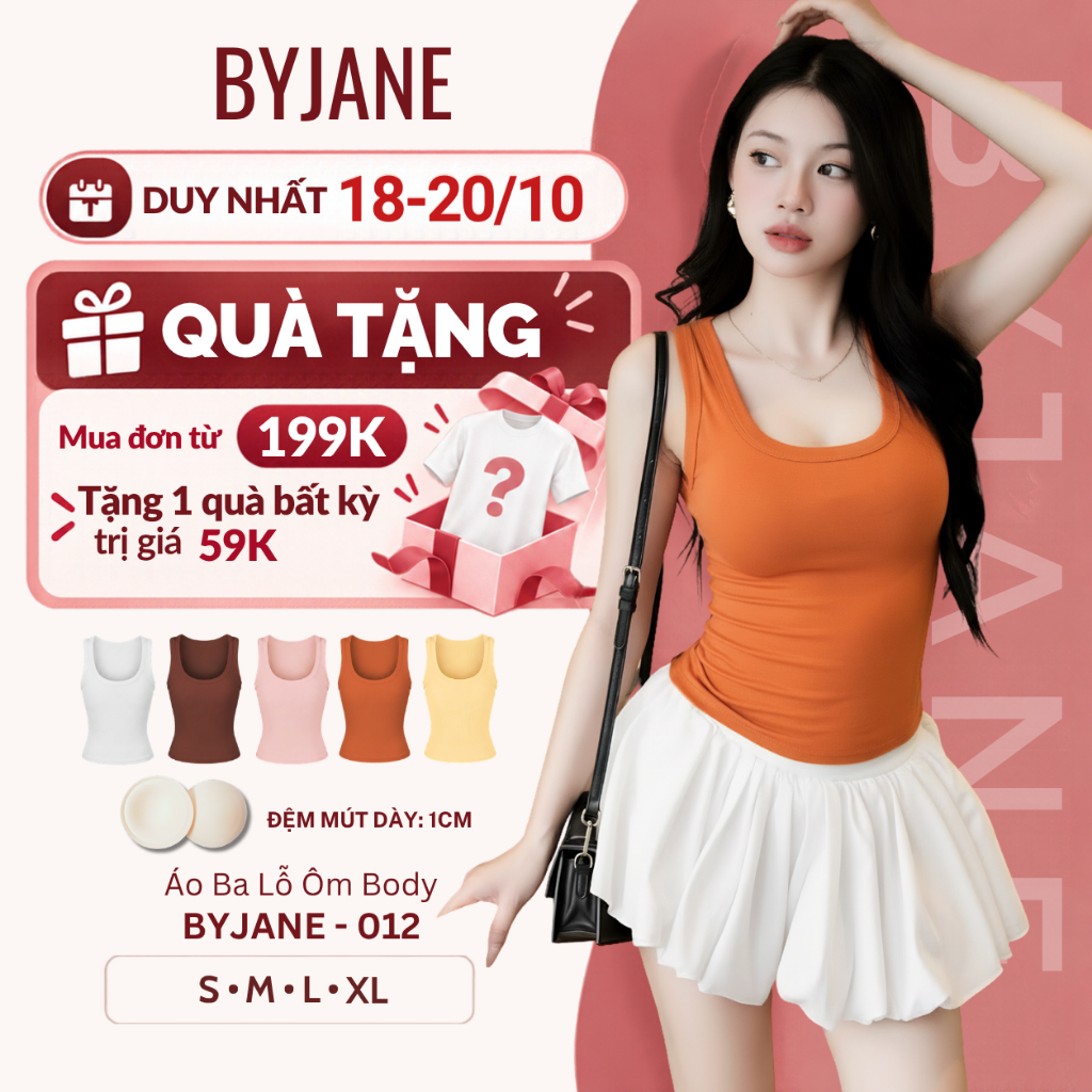 [KO MÚT / KÈM MÚT] Áo ba lỗ nữ BYJANE, Áo 2 dây bản to, Áo tanktop chất thun mịn co dãn 4 chiều phù hợp đi tập - 012
