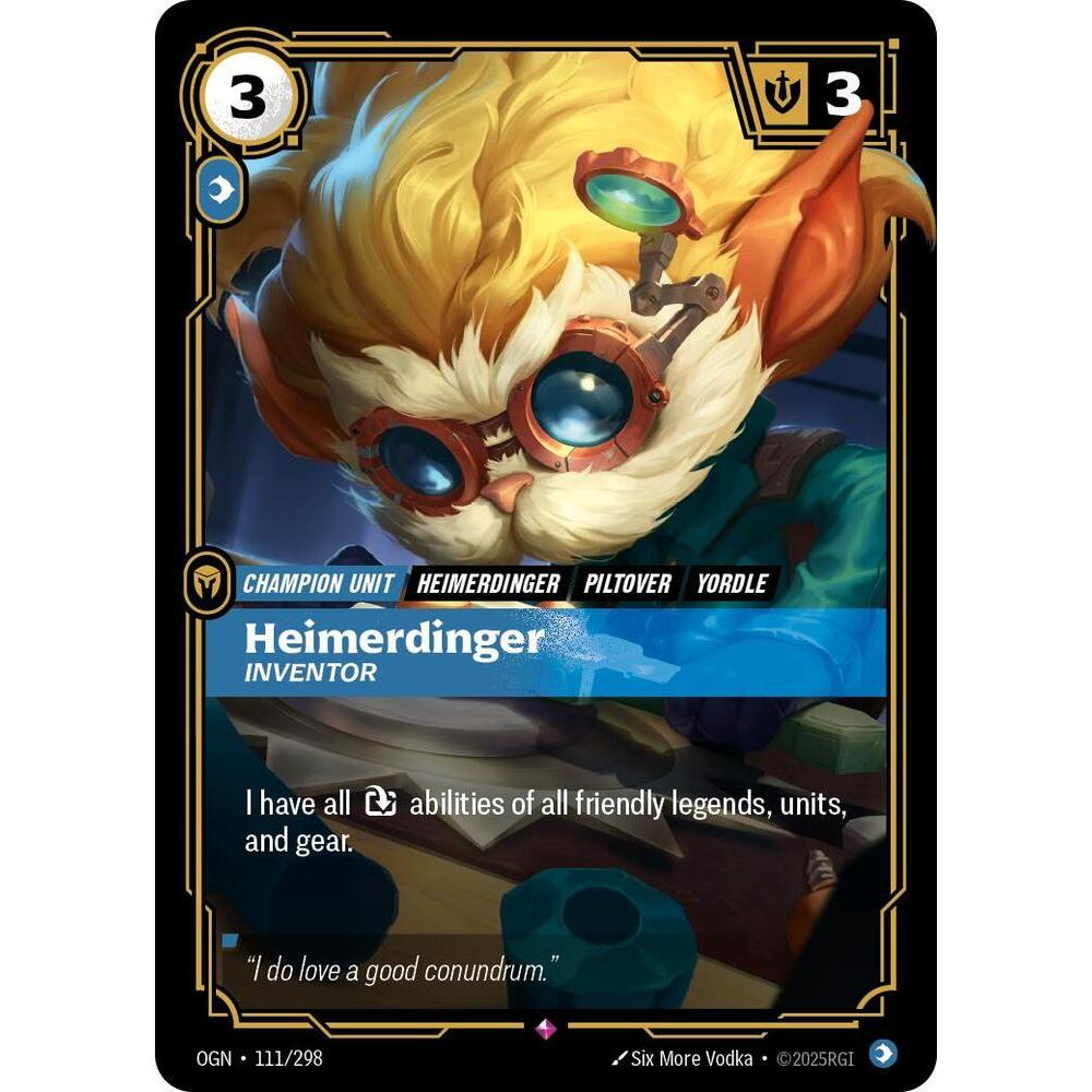 Thẻ Bài Riftbound OGN-111/298 - Heimerdinger, Inventor - Champion Unit ...