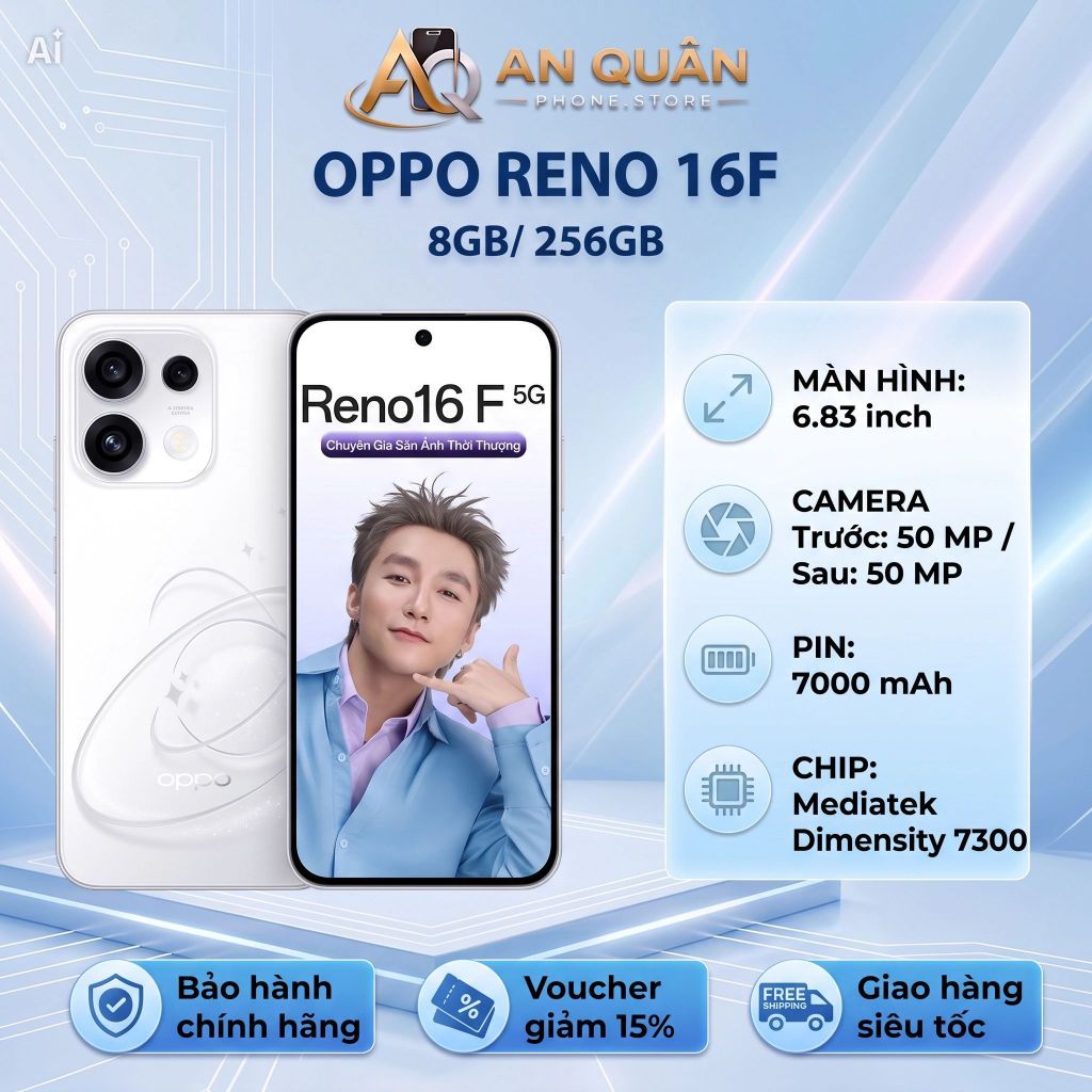 Điện Thoại OPPO Reno 16F 5G 8GB/256GB - Chính Hãng - New nguyên seal