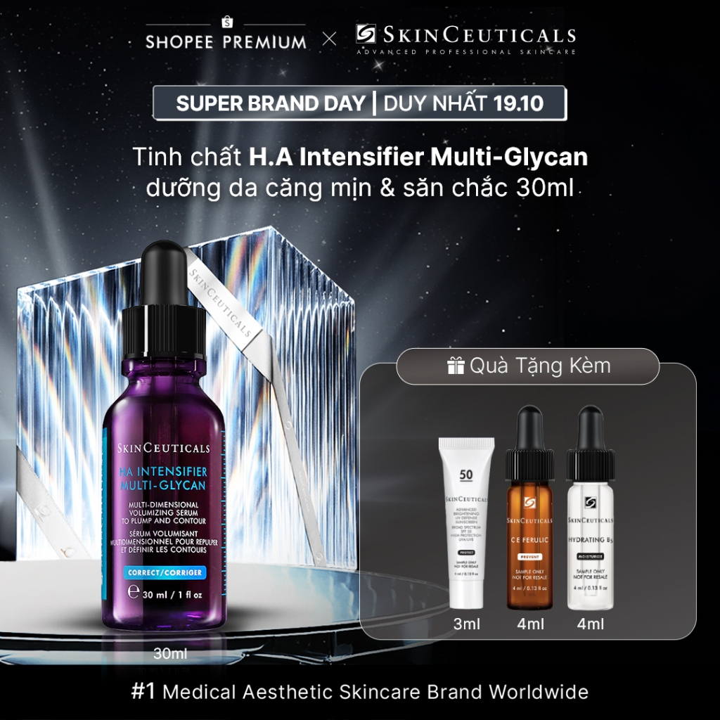 Tinh chất chuyên biệt Skinceuticals H.A. Intensifier Multi-Glycan hỗ trợ tăng cường hàm lượng Hyaluronic Acid trong da, 