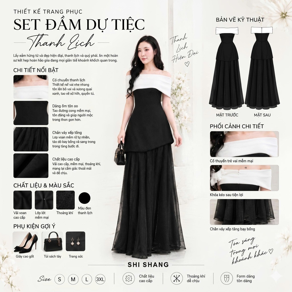 [𝐆𝐢𝐚́ 𝐦𝐨̛̉ 𝐛𝐚́𝐧] Đầm Hai Dây Phối Tơ Xòe Kèm Choàng Quây Vai, Đầm Dự Tiệc Shi Shang Thanh Lịch Dáng Xòe | BigBuy360 - bigbuy360.vn