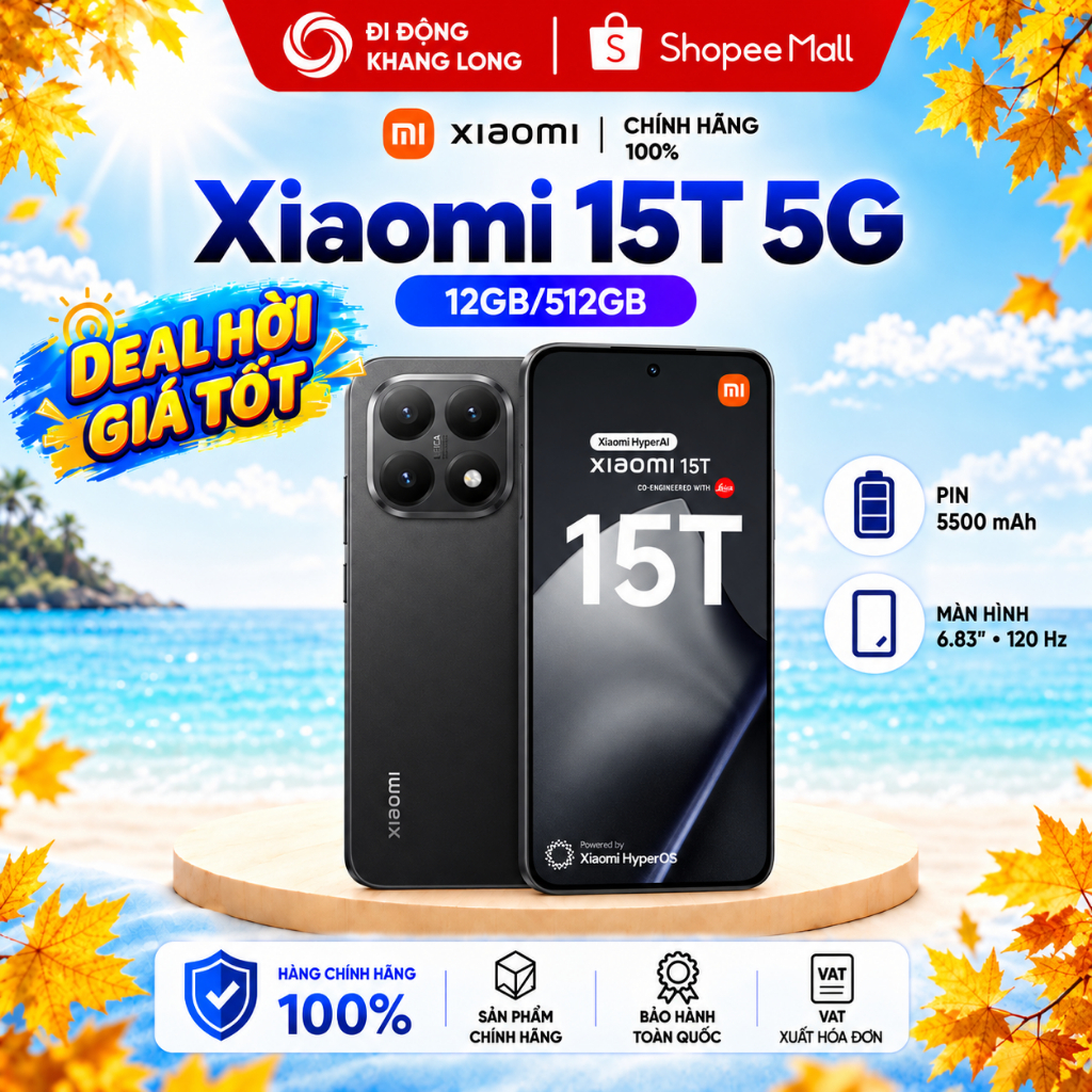 Điện thoại Xiaomi 15T 5G 12GB/256GB l 12GB/512GB - Hàng chính hãng.