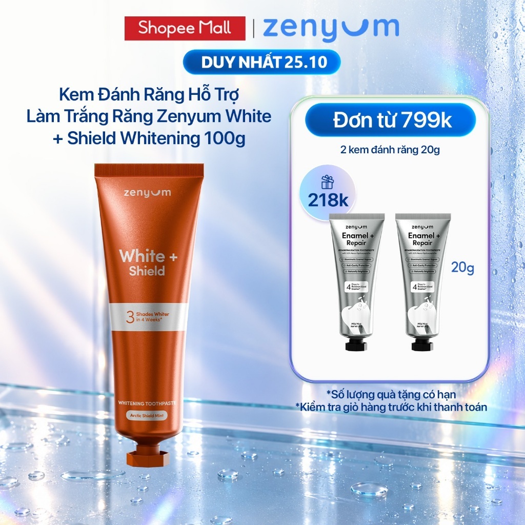 Kem Đánh Răng Hỗ Trợ Làm Trắng Răng Zenyum White + Shield Whitening 100g