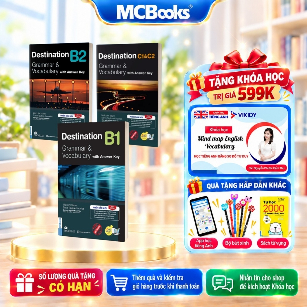 Sách - Trọn Bộ Giáo Trình Destination Grammar & Vocabulary B1, B2, C1&C2 Phân loại Lẻ/Combo-Phiên bản mới