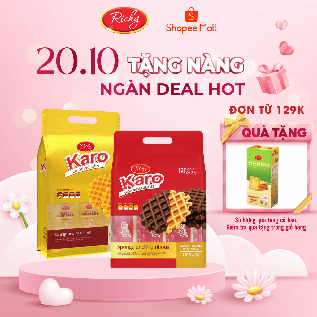 [TẶNG QUÀ ĐƠN TỪ 129K][BAO BÌ MỚI] Bánh Karo Richy bơ trứng giòn túi 150g back to school