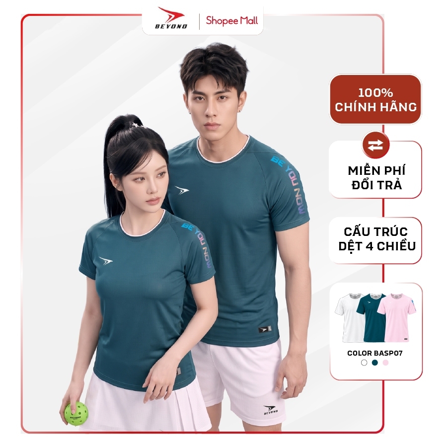 Áo Thun Nam/Nữ Thể Thao Đa Năng Basic Pickleball Cầu Lông Beyono SP07 Cổ Tròn Thoải Mái, Thấm Hút, Nhanh Khô