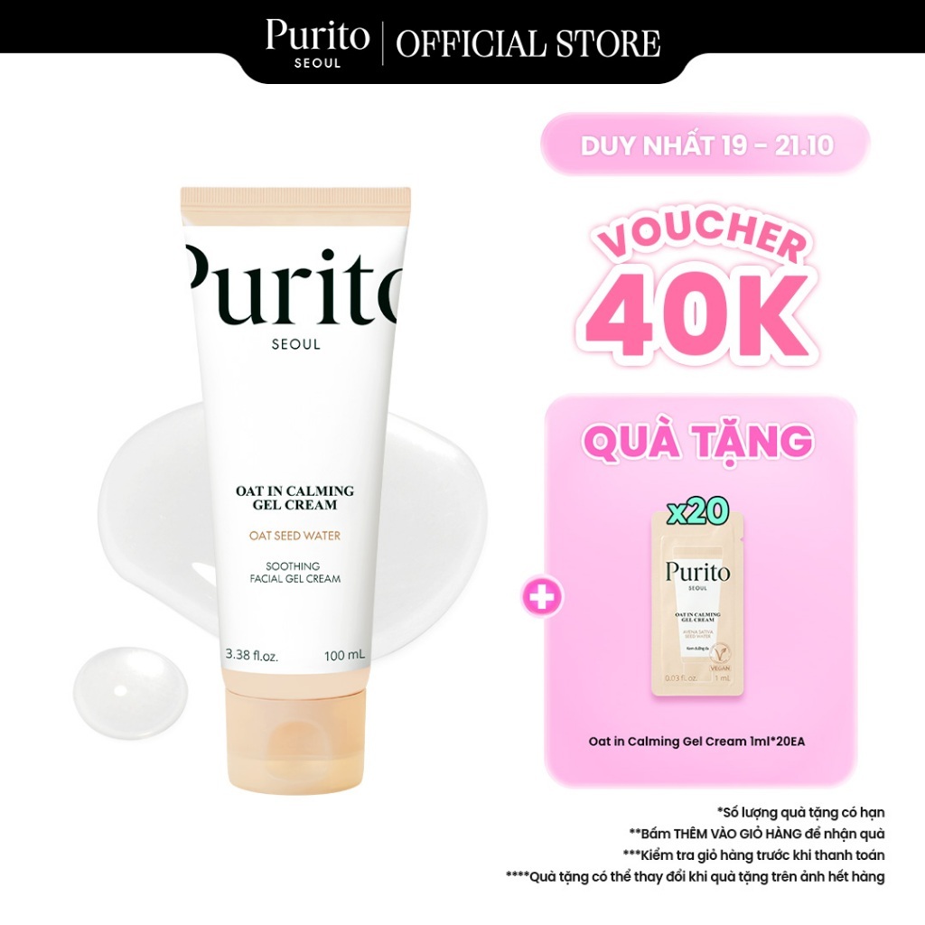Kem Dưỡng Da Yến Mạch PURITO Oat in Calming Gel Cream 100ml