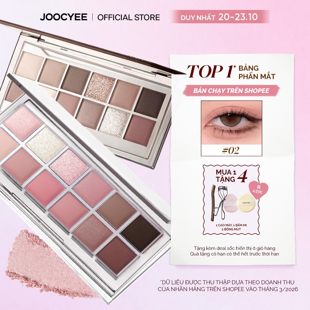 [BÁN CHẠY NHẤT] Bảng Phấn  Trang Điểm Mắt JOOCYEE 12 ô Đa Năng Dễ Tán Tự Nhiên Mịn Màng Tệp Da Mỏng Nhẹ Bền Màu