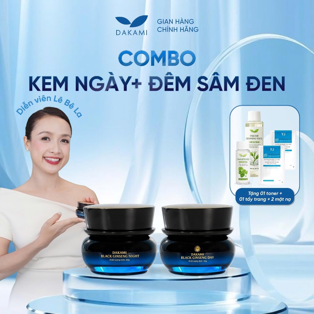 [Mua 2 Tặng 4] Combo Ngày Đêm Kem sâm đen Dakami Black Ginseng - Làm mờ nếp nhăn, ngăn ngừa lão hóa, dưỡng sáng da