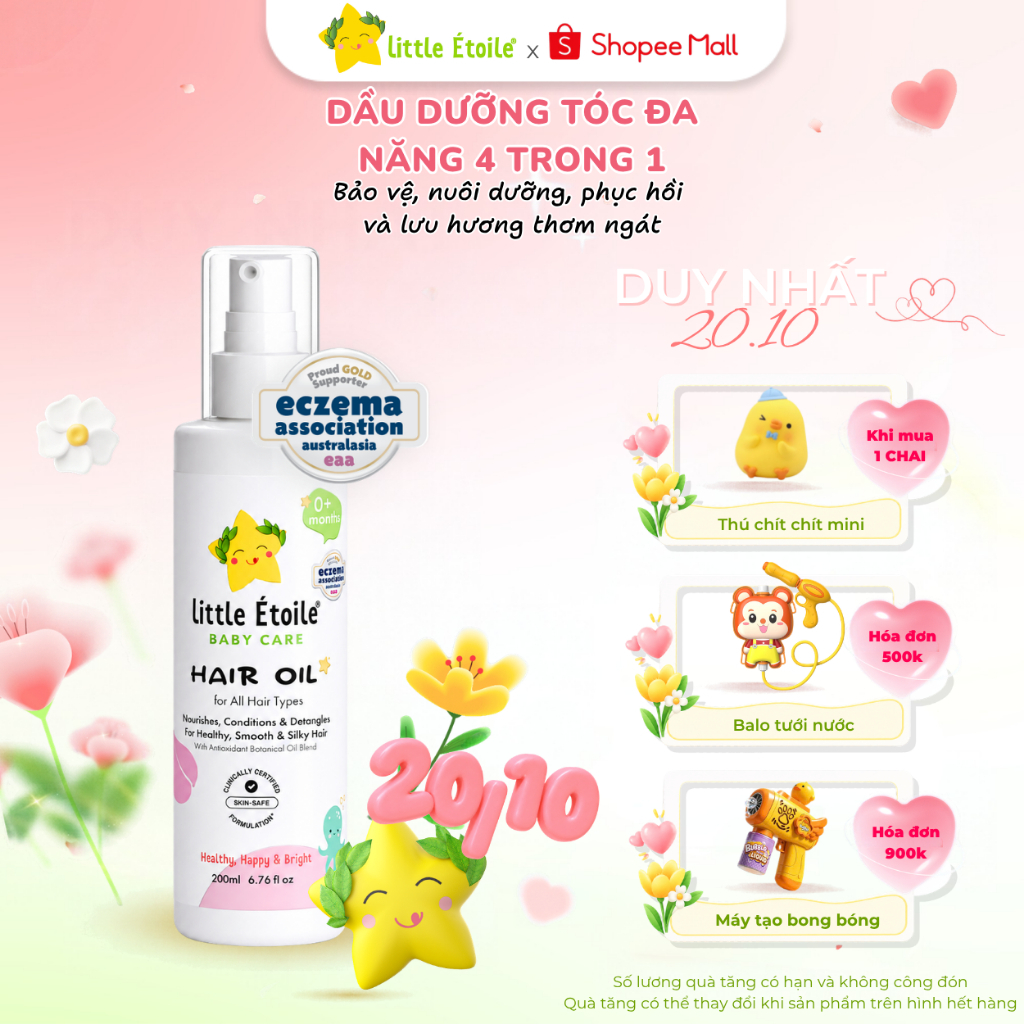 Dầu dưỡng tóc Little Étoile Baby Care Úc đa năng 4 trong 1 cho bé từ sơ sinh