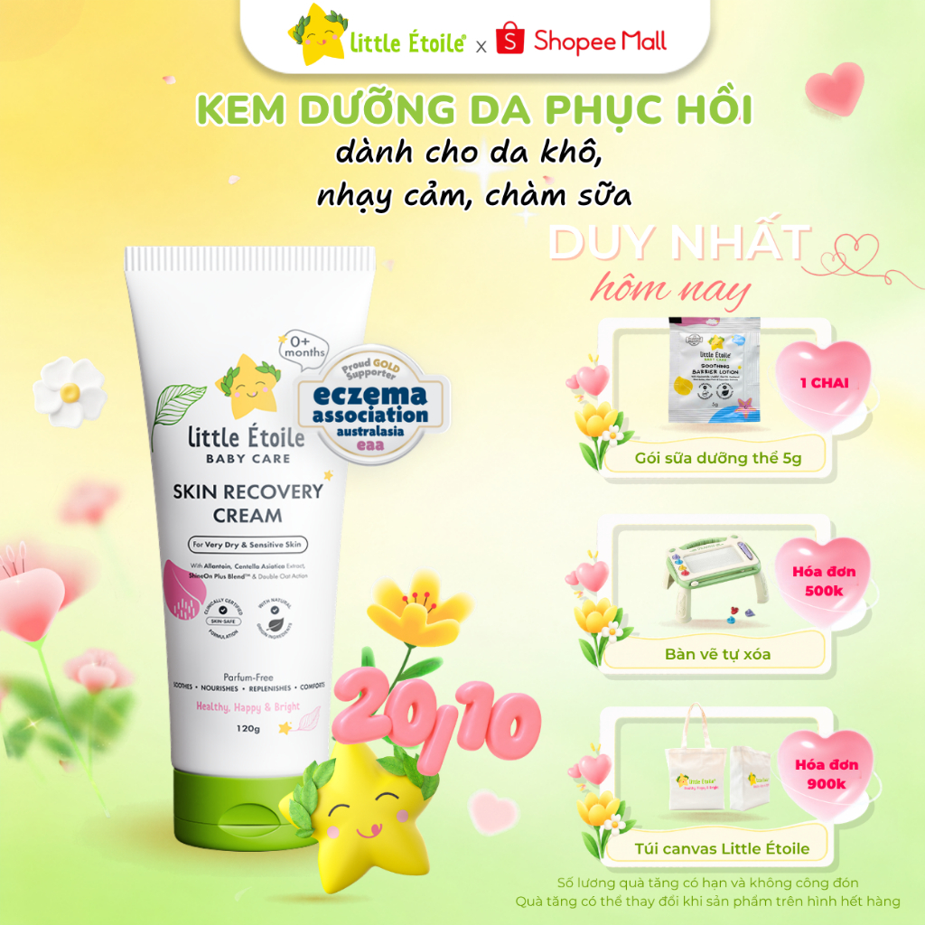 Kem dưỡng da Little Étoile Baby Care Úc phục hồi cho da khô-nhạy cảm của bé