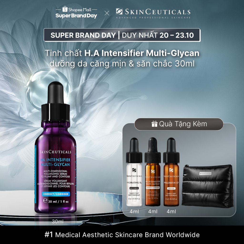 Tinh chất chuyên biệt Skinceuticals H.A. Intensifier Multi-Glycan hỗ trợ tăng cường hàm lượng Hyaluronic Acid trong da, 