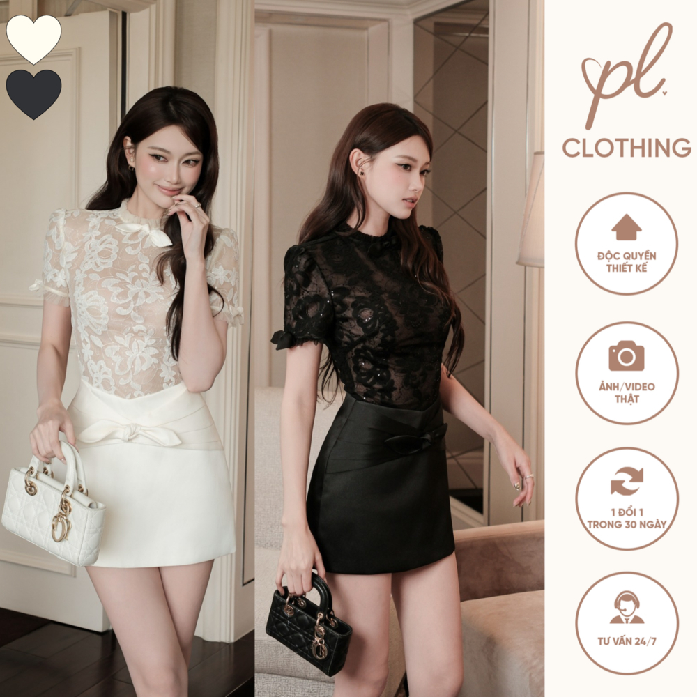 Đầm AVERY Váy Ren Thêu Kim Sa Tôn Dáng Tiểu Thư Sang Chảnh Thiết Kế Cao Cấp | PL CLOTHING 8931