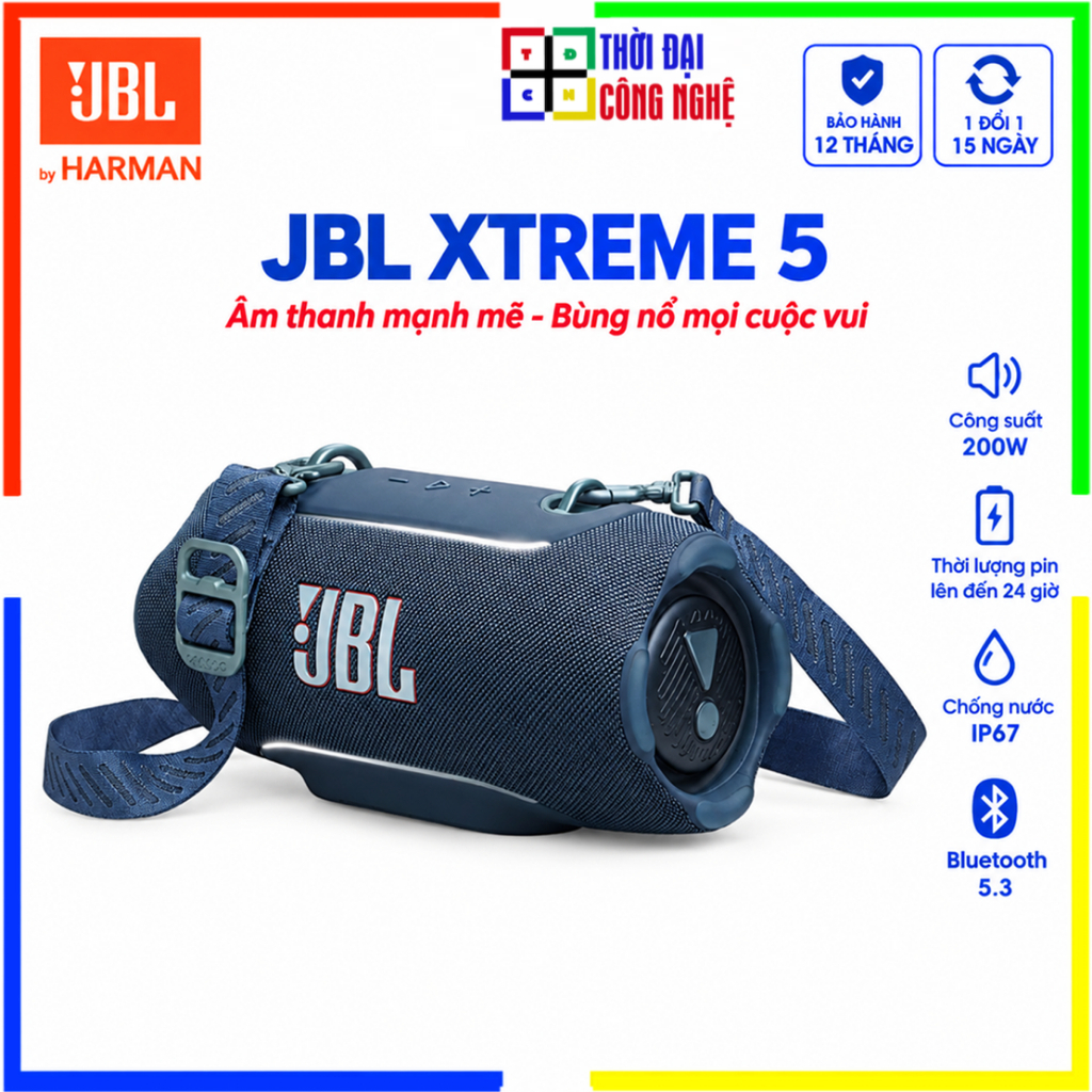Loa Bluetooth JBL Xtreme 5 Di Động - Bảo Hành Chính Hãng 12 Tháng, Âm Thanh Khủng, Kháng Nước IP67, Đổi Trả 15 Ngày