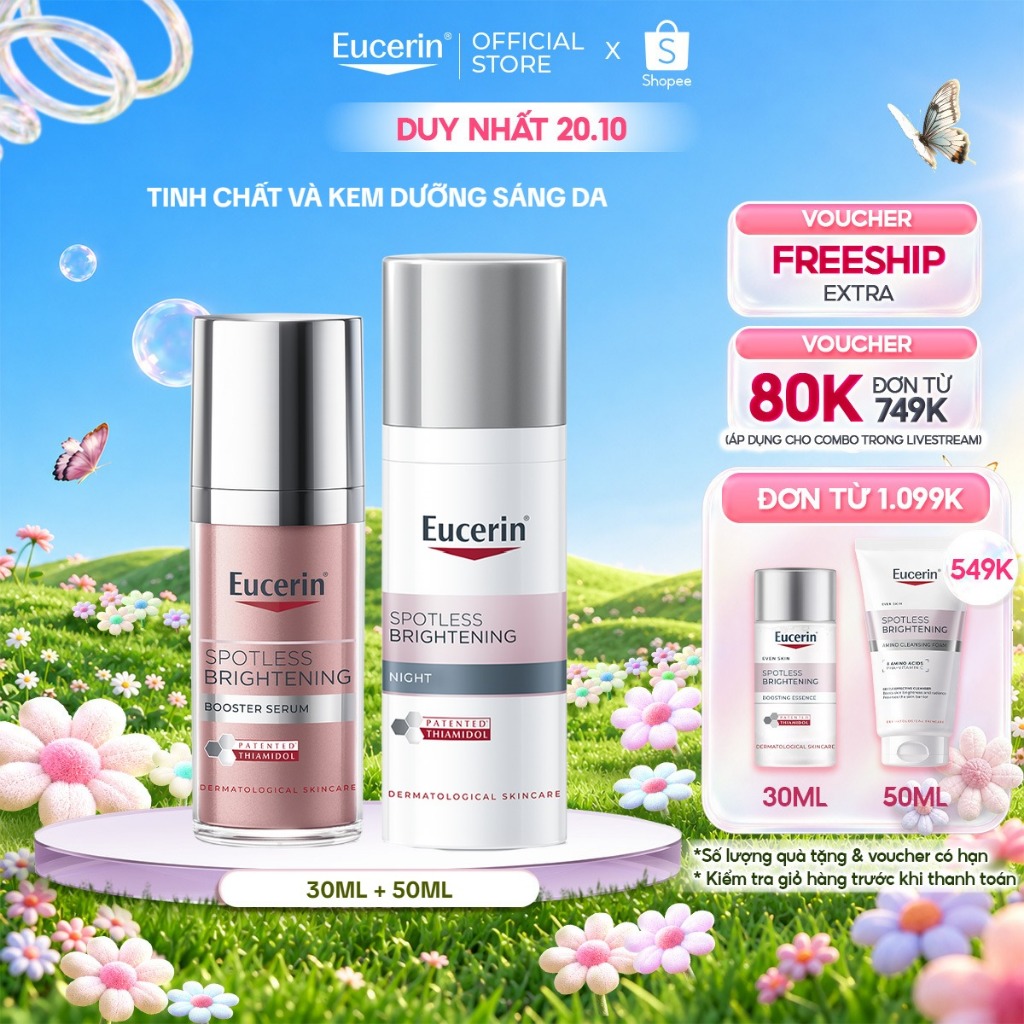 Bộ Tinh chất giảm thâm nám & dưỡng sáng Booster Serum 30ml + Kem đêm giảm thâm nám & sáng da Spotless Brightening 50ml